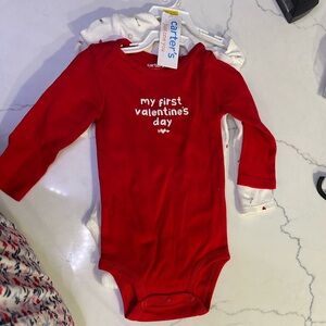 Carter's Red Valentine's Day onesies